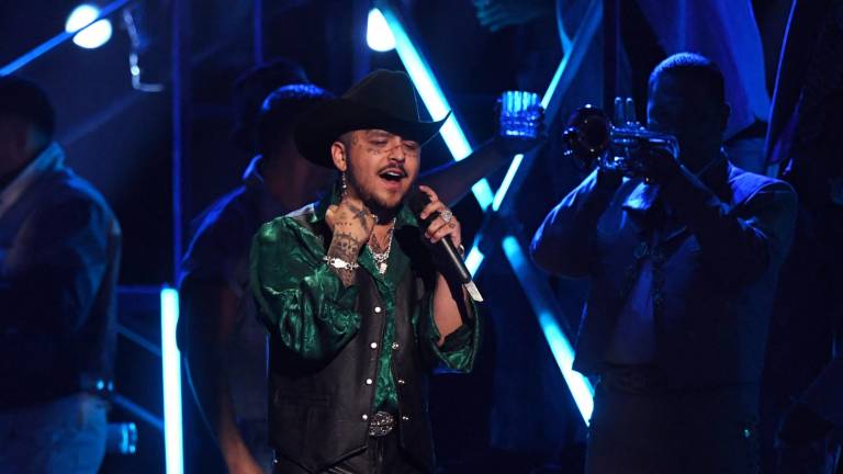 El cantautor mexicano Christian Nodal durante su presentación en la entrega 23 de los Grammy Latino realizado en Las Vegas, Nevada, Noviembre 17, 2022.