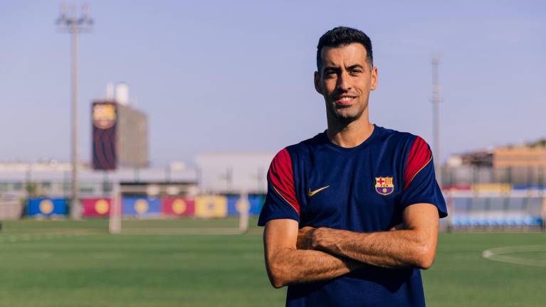 Sergio Busquets, asistente técnico de la filial del FC Barcelona.