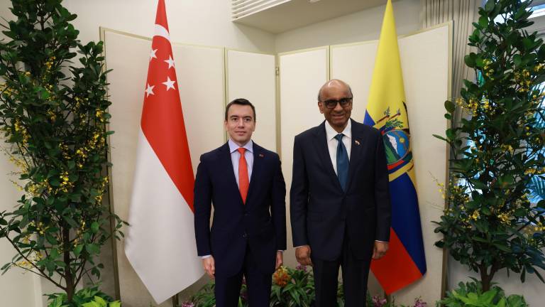 El presidente, Daniel Noboa, se reunió con su homólogo de Singapur, Tharman Shanmugaratnam.