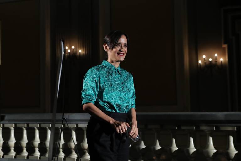 $!La cantante mexicana Julieta Venegas participa durante una rueda de prensa hoy, en Ciudad de México (México).