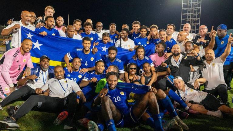Jugadores de la Curazao celebrando la clasificación al Mundial 2026.