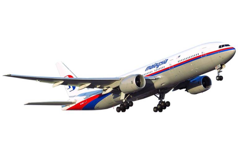 $!En la imagen se observa el avión Boeing 777 que desapareció, registrado como el vuelo MH370 de la aerolínea de Malasia.