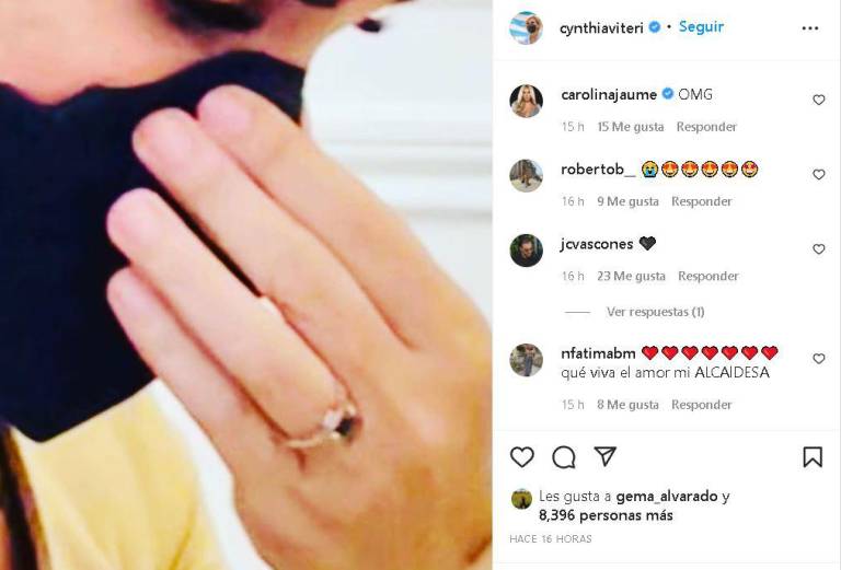 $!¿La alcaldesa se vuelve a casar? Cynthia Viteri comparte foto que levanta sospechas