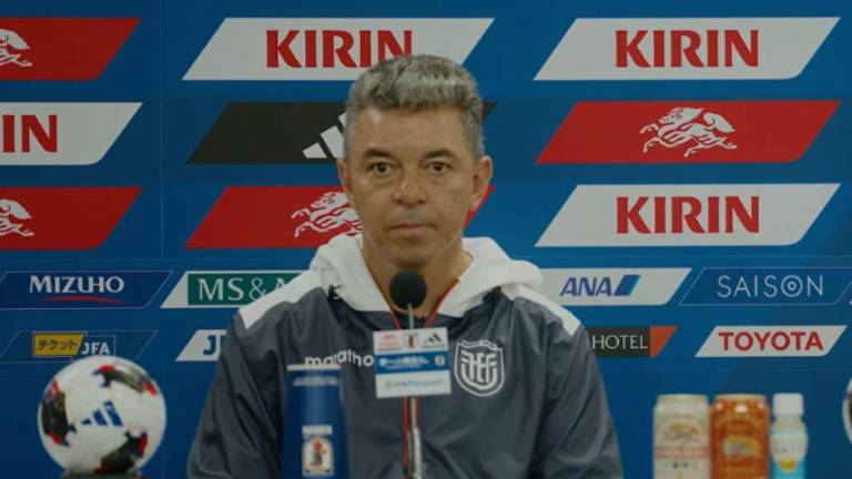 Marcelo Gallardo durante la rueda de prensa previo a enfrentar a Japón por la Copa Kirin.