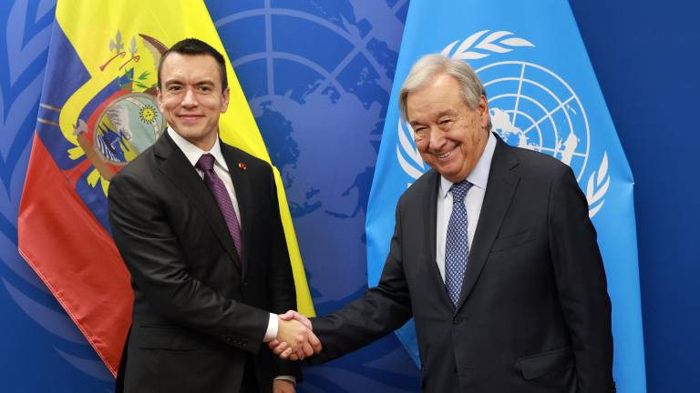 Noboa se reúne con Antonio Guterres y plantea respuesta internacional coordinada contra el crimen