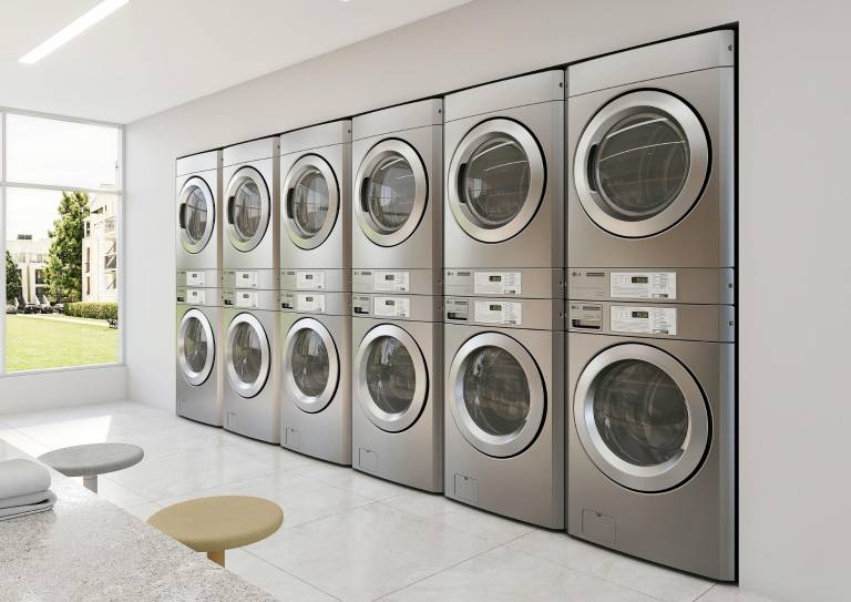 $!La facilidad para apilar que ofrecen los nuevos sistemas de lavandería de LG permiten optimizar espacios dentro de los negocios.