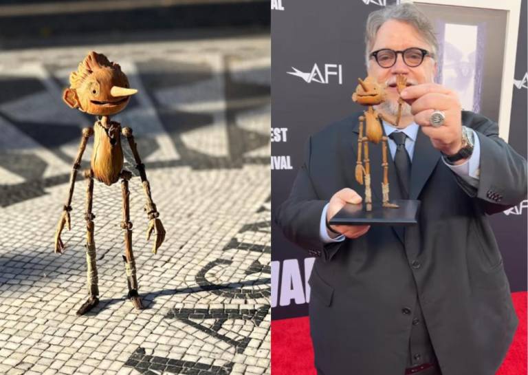 $!Pinocho de Guillermo del Toro fue recreado en un monigote hecho con materiales reciclados en Machala