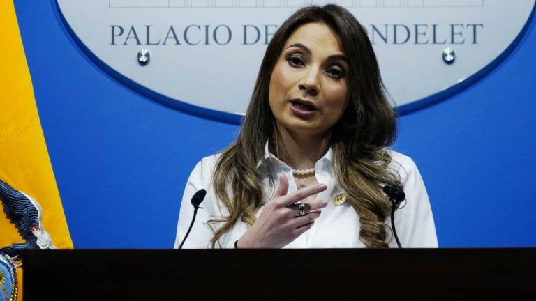 Rueda de Prensa de Carolina Jaramillo, portavoz oficial de Carondelet, en la Presidencia de la República. Foto: API