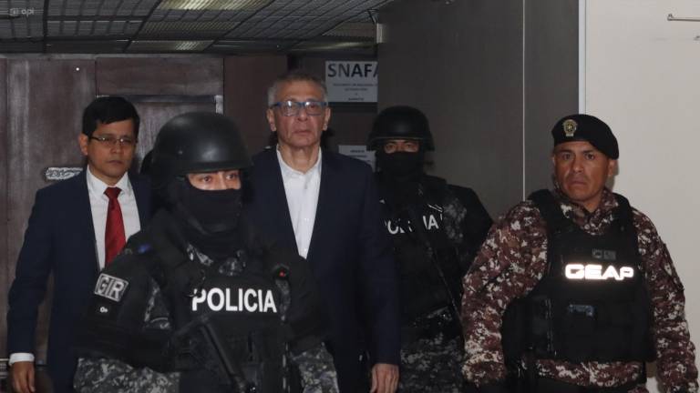 Quito, viernes 6 de junio de 2025. Audiencia de juzgamiento del caso Reconstrucción de Manabí, en el que está implicado el exvicepresidente de la República, Jorge Glas, en la Corte Nacional de Justicia. Fotos: API / Rolando Enríquez.