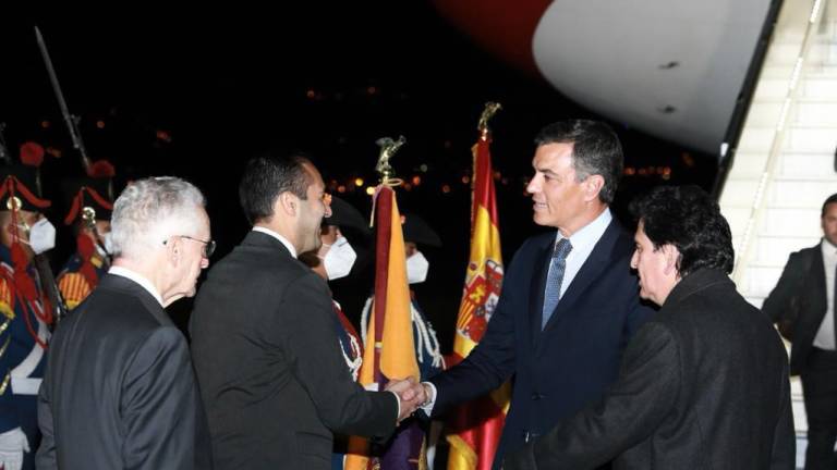 Presidente de España llegó a Quito para reunirse con el presidente Lasso