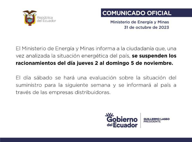 $!Se suspenden los apagones a nivel nacional durante el feriado, informó Ministerio