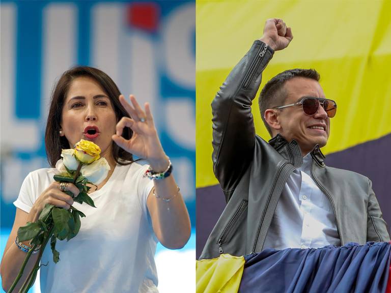 $!Combo de fotografías de la candidata presidencial del correísmo, Luisa González (i) y el mandatario de Ecuador, Daniel Noboa, quienes ya se enfrentaron en una segunda vuelta electoral hace poco más de un año.