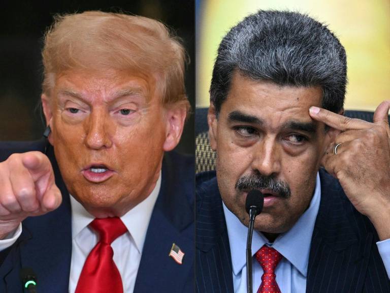 $!Esta combinación de imágenes creada el 7 de agosto de 2025 muestra al presidente de Estados Unidos, Donald Trump (izq.) en Washington, DC, el 9 de julio de 2025, y al presidente venezolano, Nicolás Maduro (der.) en Caracas el 31 de julio de 2024.
