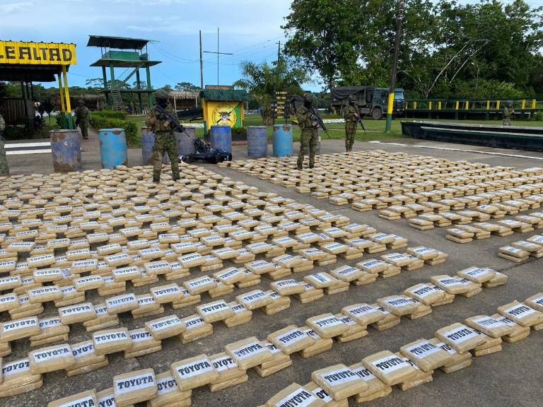 $!Fotografía que muestra la incautación de droga.