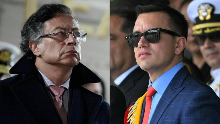 El presidente de Colombia, Gustavo Petro, y el presidente de Ecuador, Daniel Noboa.