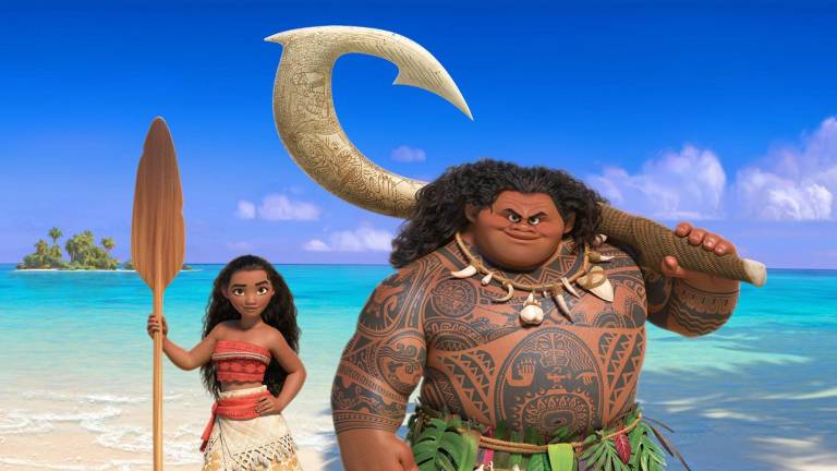 Imagen de Moana junto a Maui. Dwayne Johnson junto a Disney anunciaron que se realizará la película en live action.