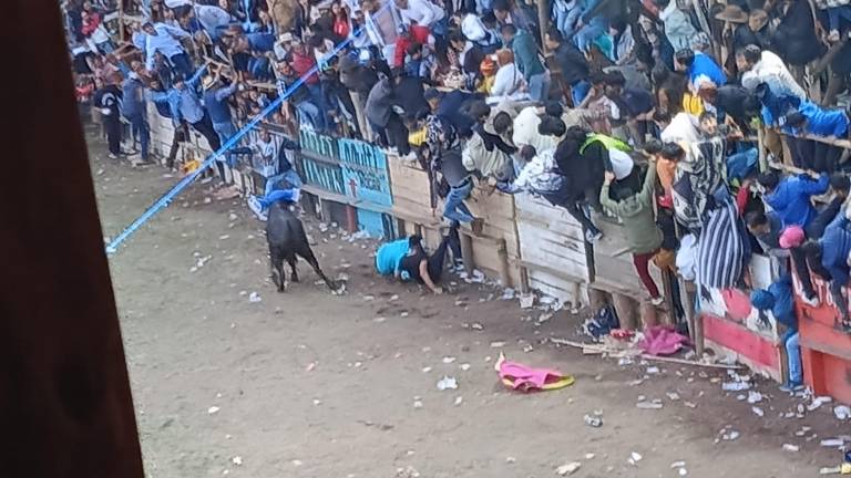 Toro embistió y mató a un hombre en una corrida en Píllaro.