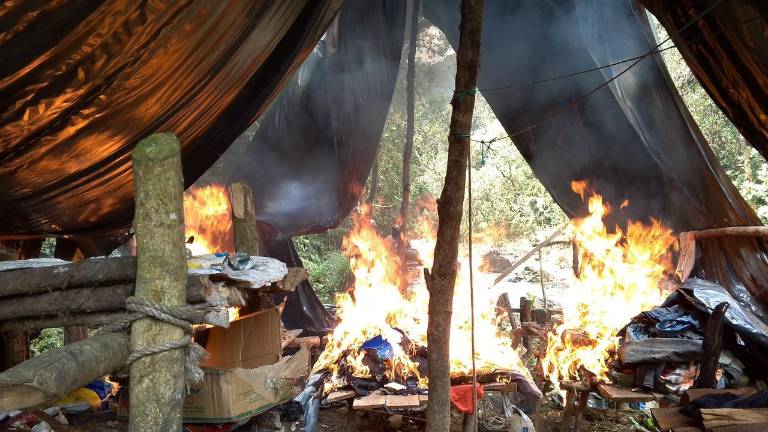 Fuerzas Armadas de Ecuador reportan haber destruido 51 campamentos de minería ilegal en dos días