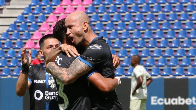 Jugadores de Independiente del Valle celebraron la anotación realizada en el partido frente a Orense SC por la fecha 7 de la Liga Pro 2026.