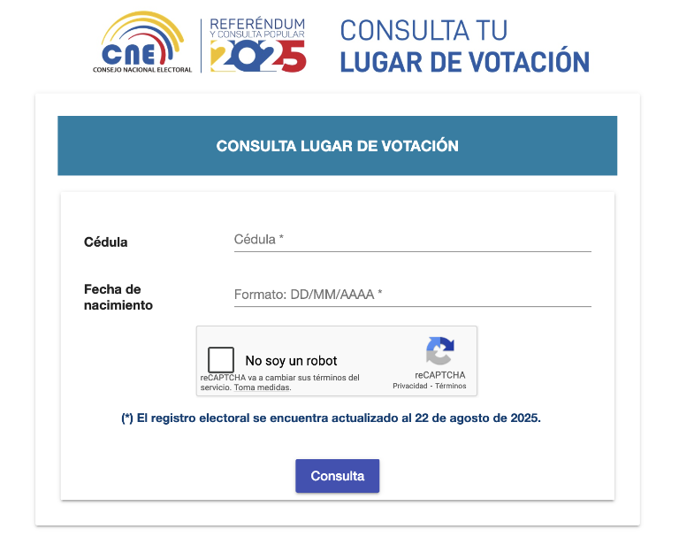 $!El CNE habilitó la consulta del lugar de votación para el referéndum 2025.