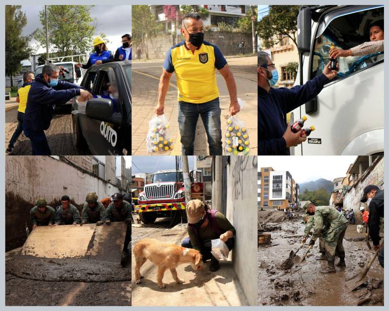 $!Varias personas ajenas al sector, ayudan de distintas maneras para disminuir los estragos del aluvión.