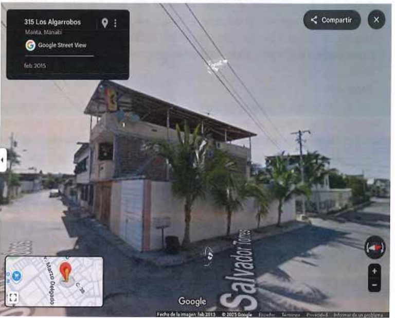 $!El inmueble visto a través de Google Street View en el año 2015.