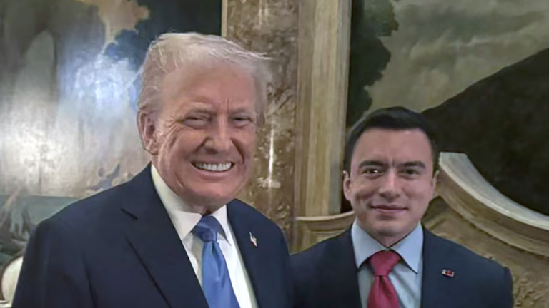 Noboa envía mensaje al presidente de EE.UU., Donald Trump: destaca logros económicos y lucha contra el narcotráfico