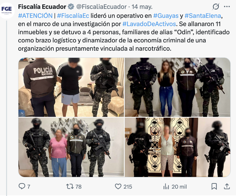$!Detención de familiares de alias 'Odín'.