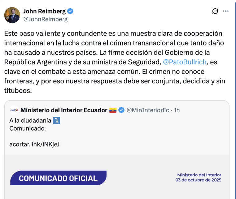 $!El mensaje del ministro John Reimberg.