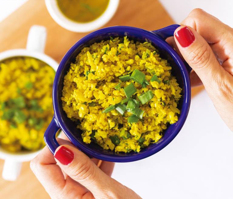 $!Porción de arroz de coliflor tipo thai.