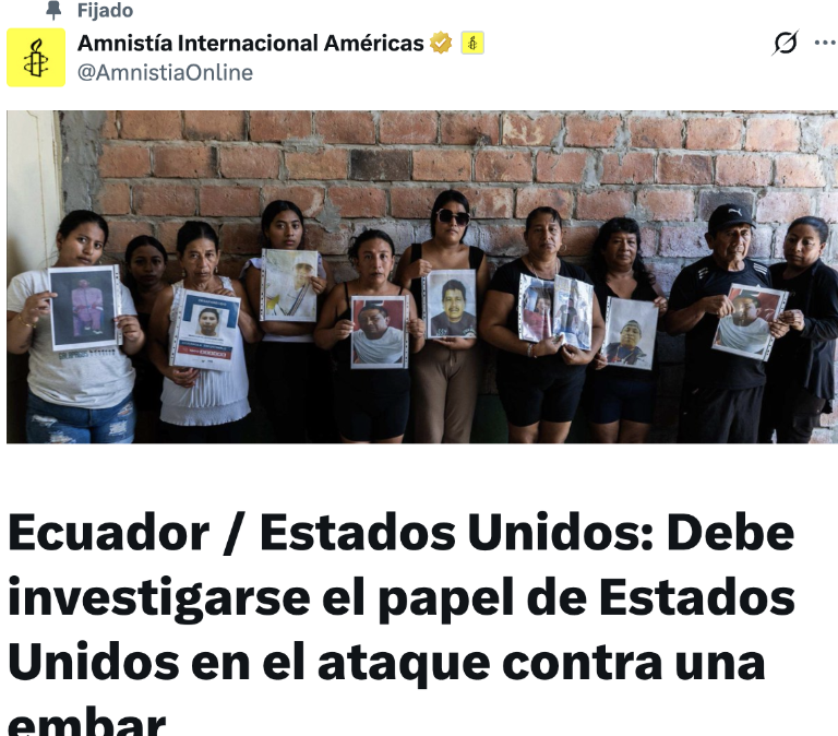 $!Comunicado de Amnistía Internacional (AI).