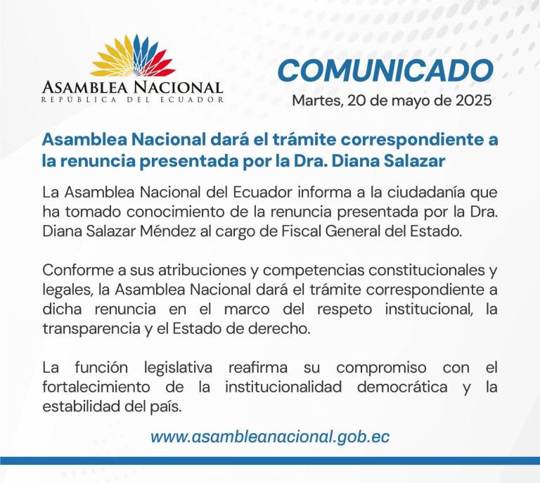 $!Trámite de la renuncia de Diana Salazar.