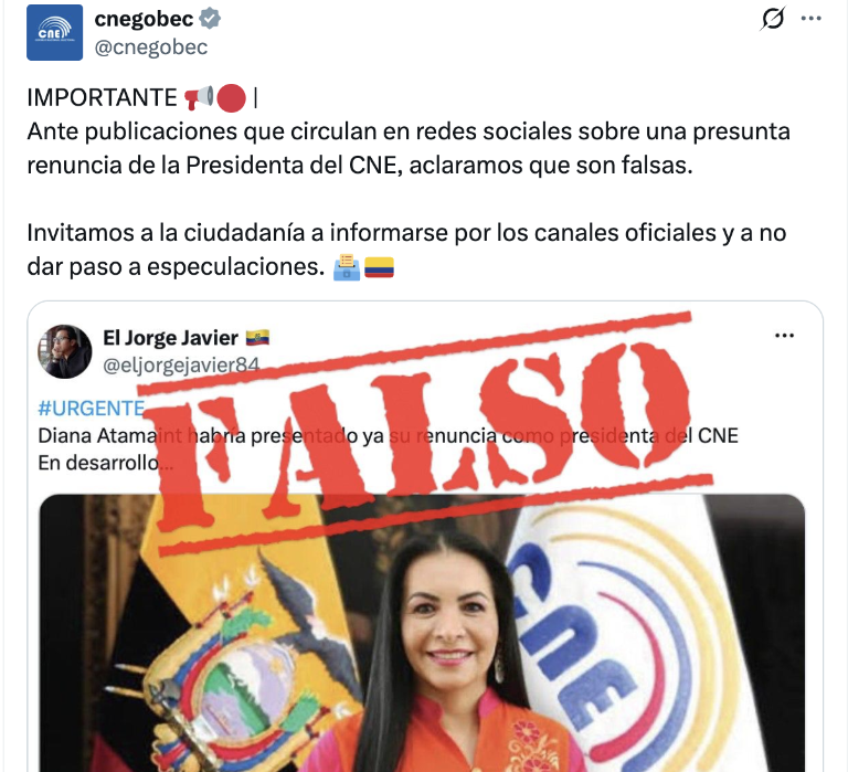 $!CNE desmiente publicación de redes sociales.