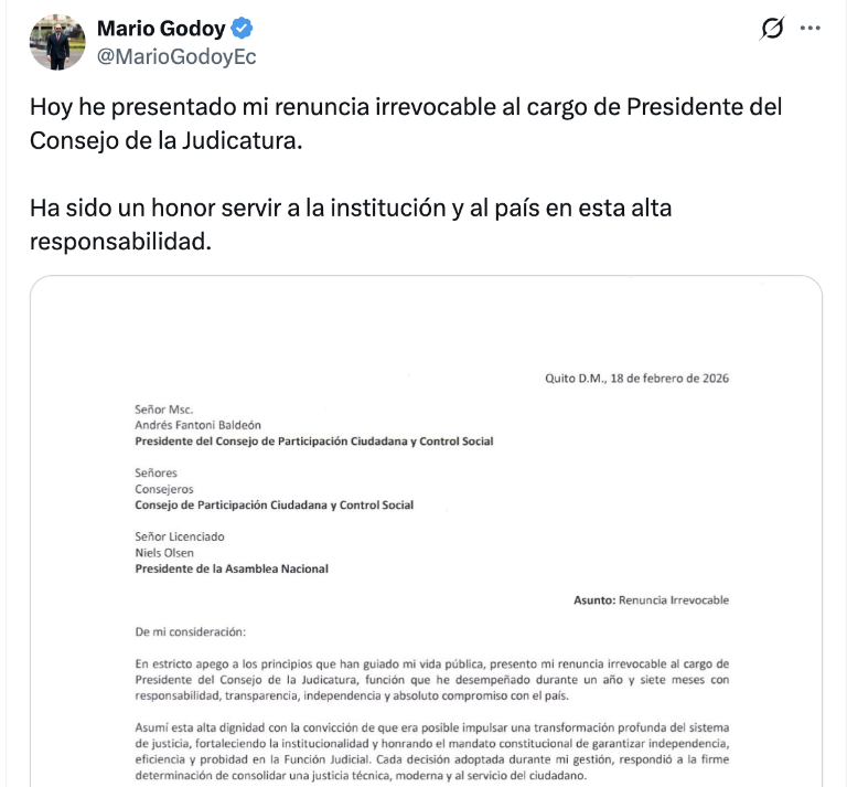$!Mario Godoy se despide de la Judicatura.