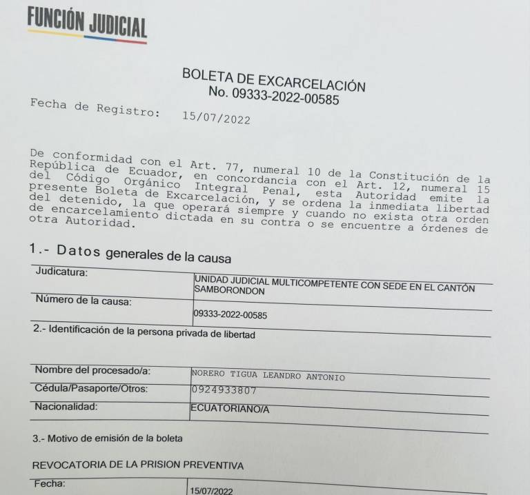 $!Jueza revocó cárcel a Leandro Norero por proceso de tráfico ilícito de armas