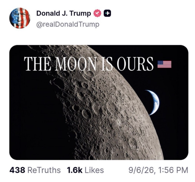 $!Mensaje de Donald Trump sobre la Luna.
