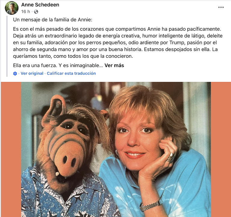 $!La noticia fue comunicada por su familia mediante su perfil en Facebook.