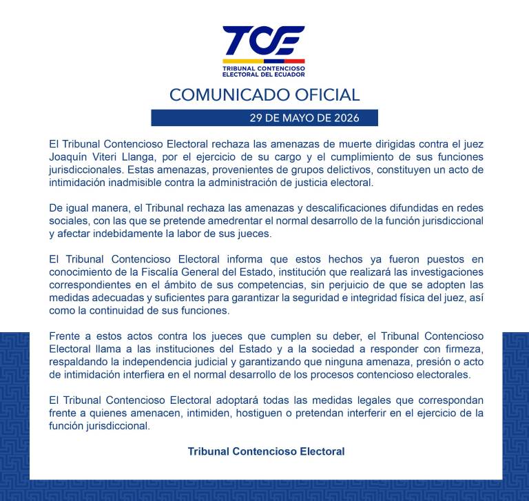$!Comunicado sobre amenazas de muerte.