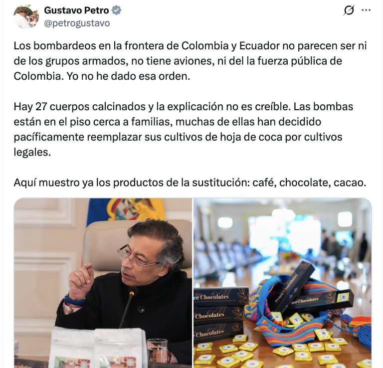 $!Gustavo Petro arremete contra Ecuador.