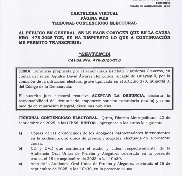 $!Resolución del TCE.