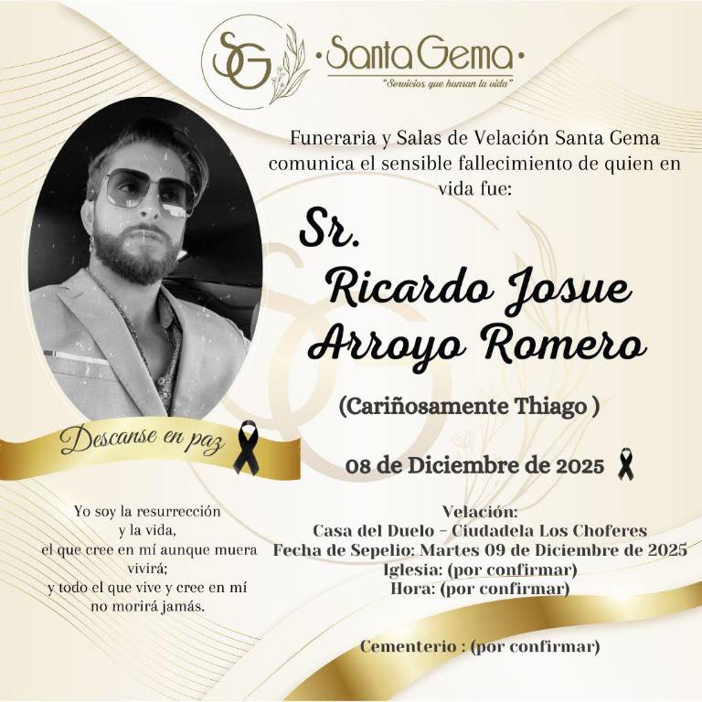 $!Velorio de Thiago Arroyo.