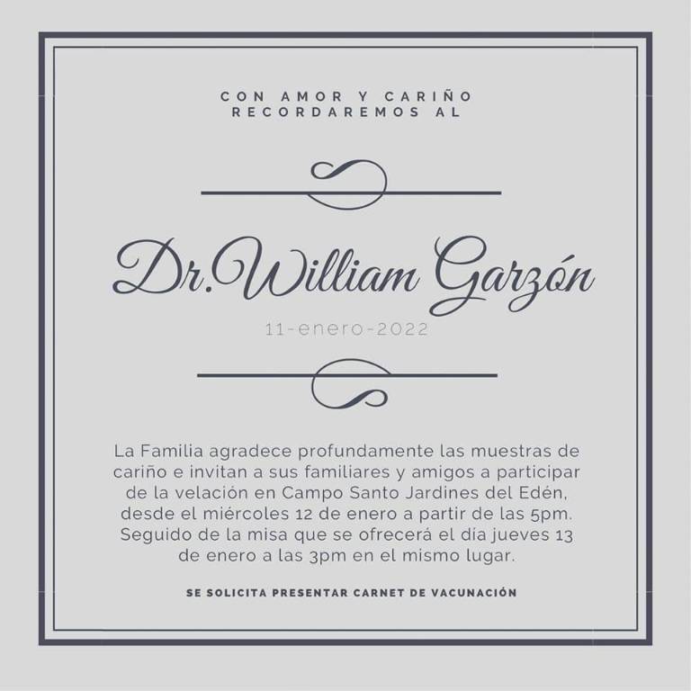 $!Viuda del exasambleísta William Garzón, hallado muerto en una finca, comparte emotivo mensaje