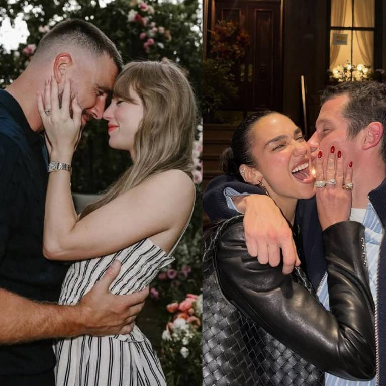 $!Taylor Swift y Travis Kelce protagonizan uno de los compromisos más comentados del espectáculo internacional. Dua Lipa y Callum Turner se comprometieron de forma discreta.