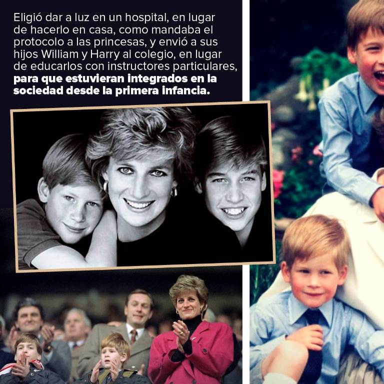 $!Diana de Gales en compañía de sus dos hijos Willian y Harry.