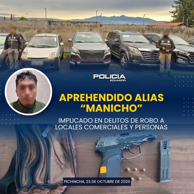 $!Notificación de la captura de alias 'Manicho'.