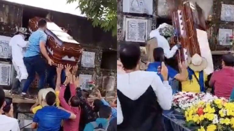 Terrorífico video: ataúd se cayó y se abrió en pleno funeral ante las miradas atónitas de los asistentes