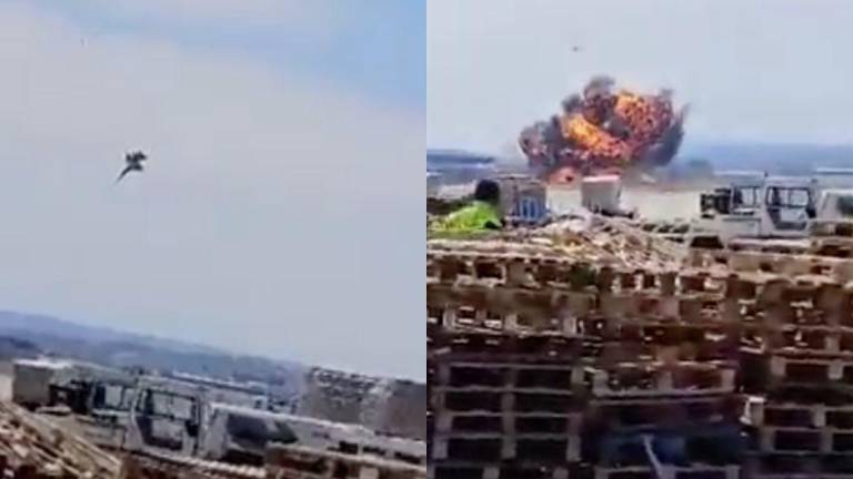 Video: un avión caza F18 español se estrelló en una exhibición y el piloto consiguió salvarse