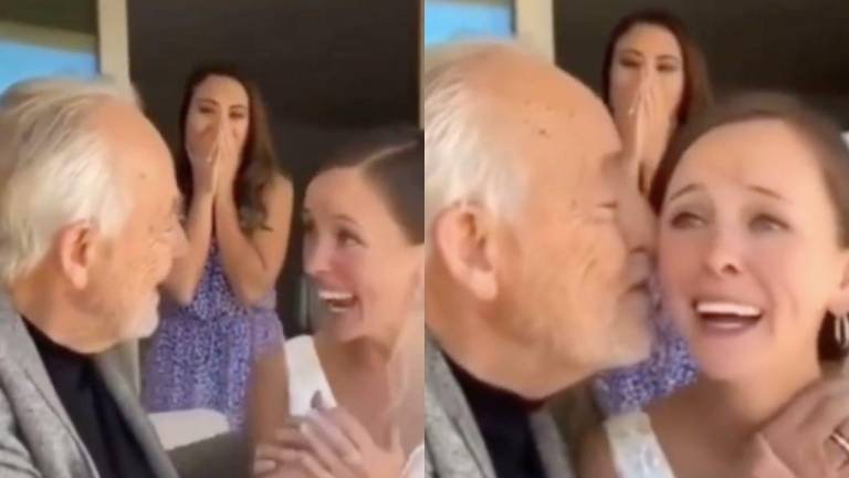 El emocionante momento en el que un hombre con Alzheimer reconoce a su hija el día de su boda