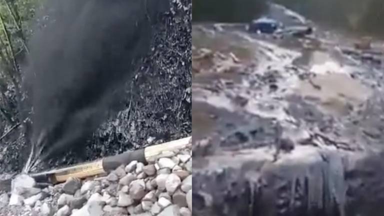 Derrame de petróleo en Piedra Fina: se rompió un oleoducto debido a la caída de rocas