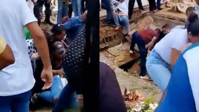 VIDEO: tumbas colapsaron durante sepelio y varias personas cayeron a las fosas